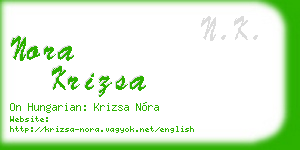 nora krizsa business card