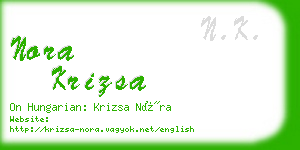 nora krizsa business card